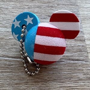 Red, White, and Blue Mickey Mouse Foam Keychain